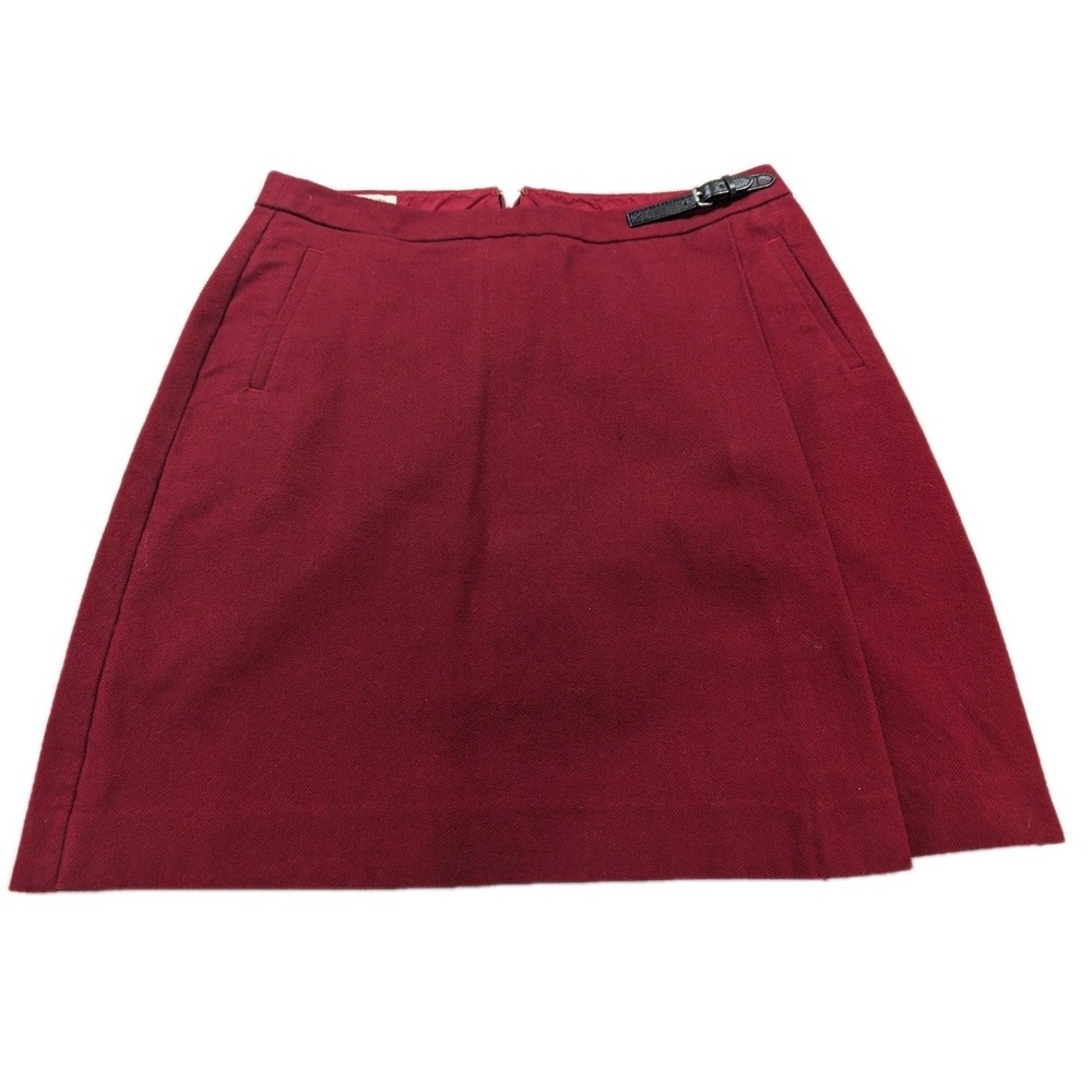 L. L. Bean Skirt Women's Red Favorite Fit Zip size 8 Waist Casual Preppy